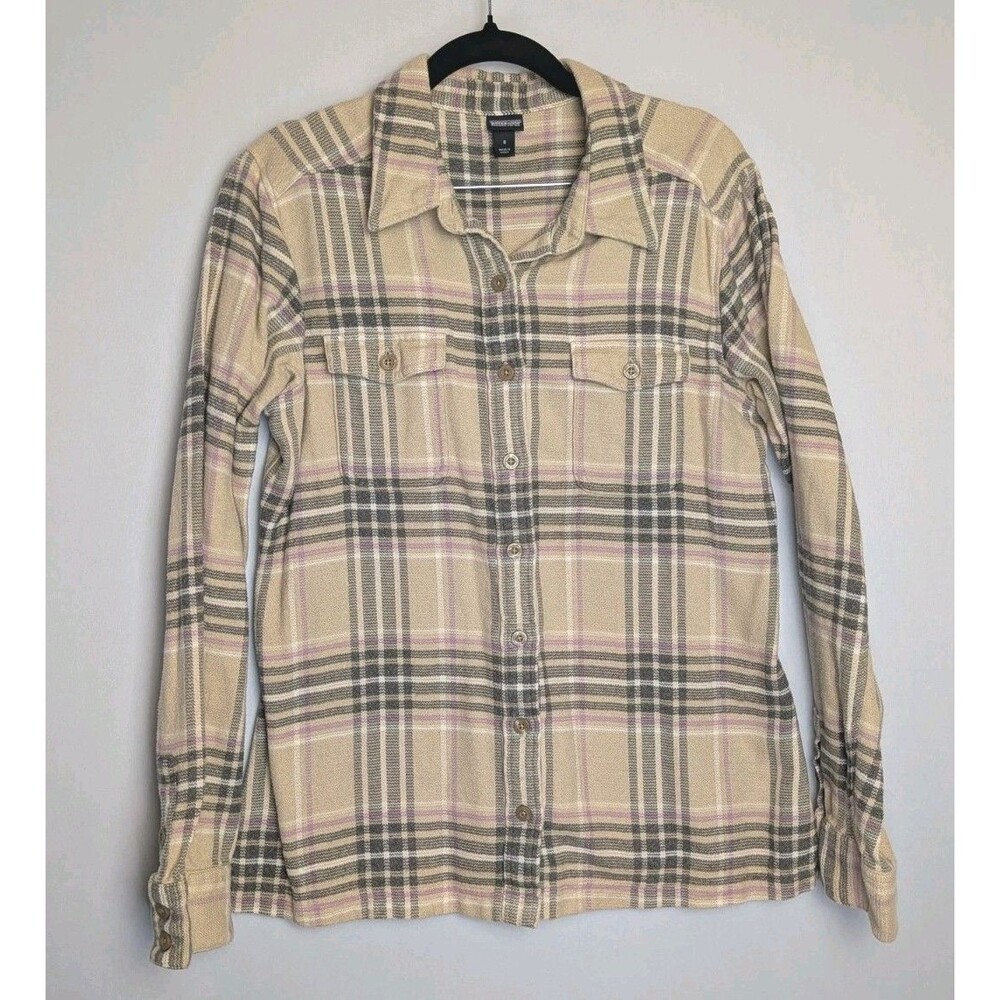 Patagonia Flannel Women's Sz 8 Organic Cotton Long-Sleeved Shirt Button Up Plaid